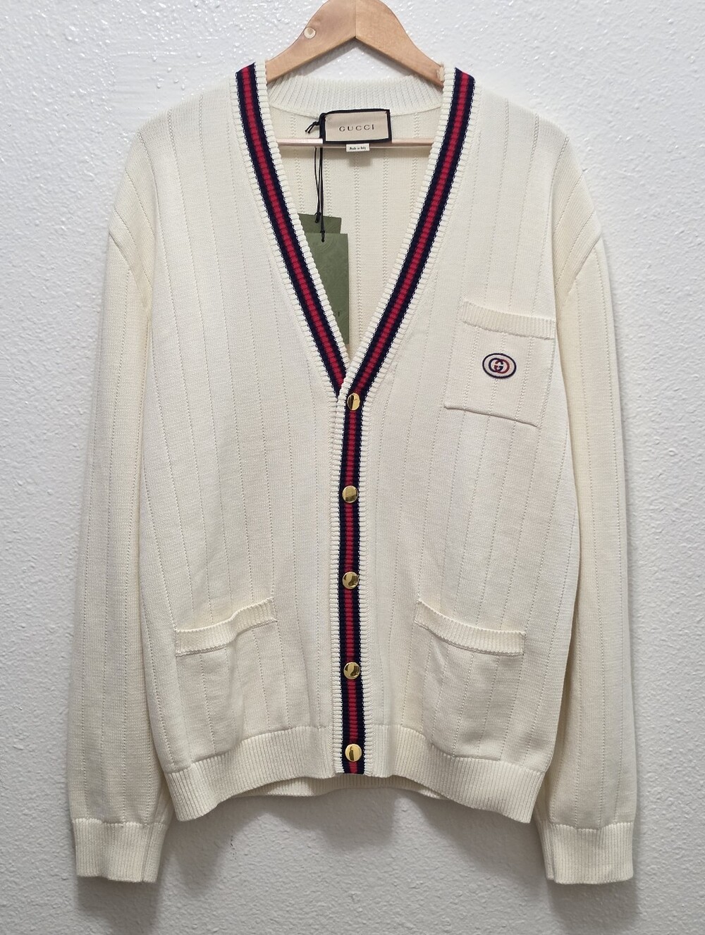 Gucci Cable-Knit Cardigan, L